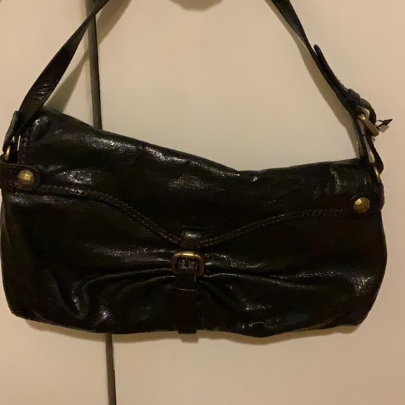 Elegant Brown Kooba Leather Bag with ruching - Picture 3 of 4